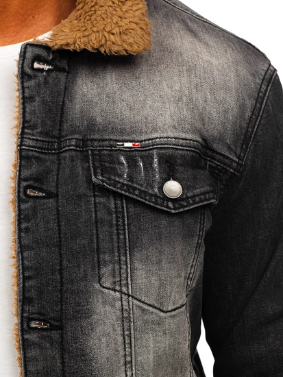 Herr Värma Jeansjacka Svart Bolf MJ520N