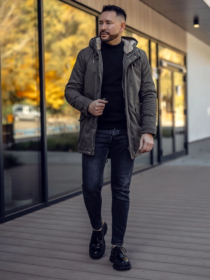 Herr Vinterparkas i bomull Kaki Bolf EX838A