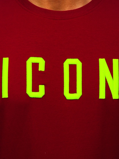 Herr Sweatshirt med tryck Vinröd Bolf 146176