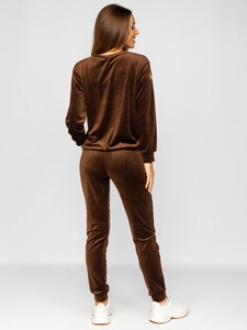 Dam 2-delad Velour Träningsoverall Brun Bolf 8129