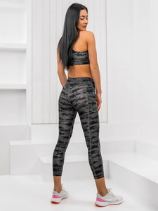 Dam 2-delad Camo Träningsset Svart Bolf XL016