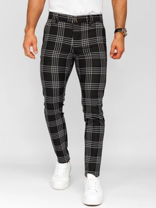 Herr Eleganta rutiga byxor Svart Bolf 184160