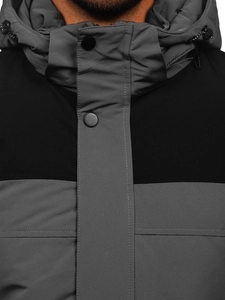 Herr Vinterjacka med huva Grafitgrå Bolf 22M322