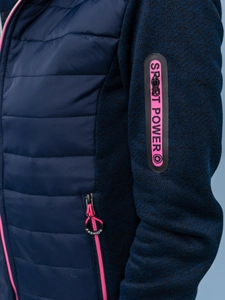 Dam Quiltad Lättviktsjacka med huva Marinblå Bolf KSW4001