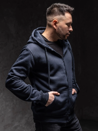 Herr Huvtröja med dragkedja Bläckfärgad Bolf 2008A1