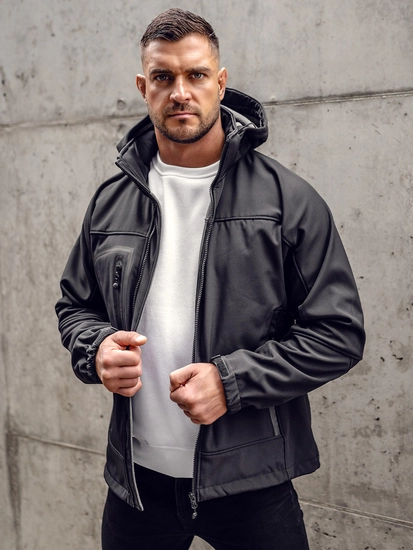 Herr Lättvikt Softshelljacka Svart Bolf T019A