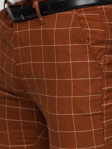 Herr Rutig Chinobyxor Brun Bolf 0047