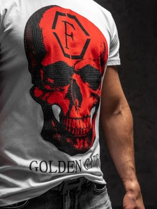 Herr Mönstrad T-shirt Vit Bolf KS2106