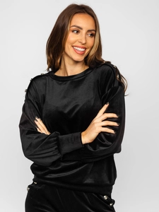 Dam 2-Delad Velour Träningsoverall Svart Bolf 642