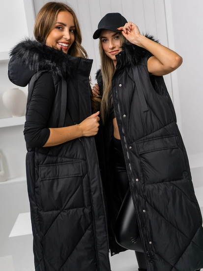 Dam Lång Quiltad Väst Svart Bolf 5M3166