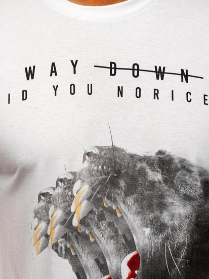 Herr Mönstrad T-shirt Vit Bolf 181519