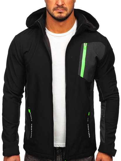 Herr Lättviktsjacka i Softshell Svart Bolf HM188