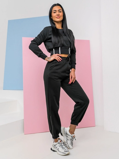 Dam 2-delad oversize Träningsoverall Svart Bolf 8C78