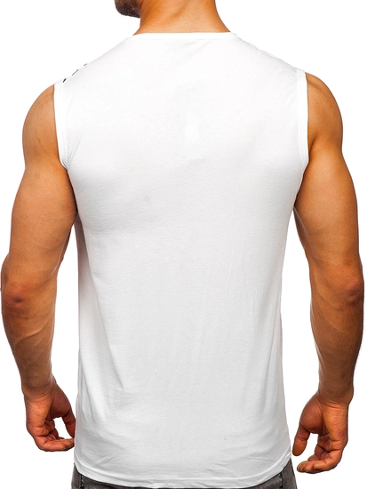 Herr Linne med tryck Vit Bolf 14821