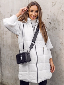 Dam Lång Quiltad Väst Vit Bolf 82019