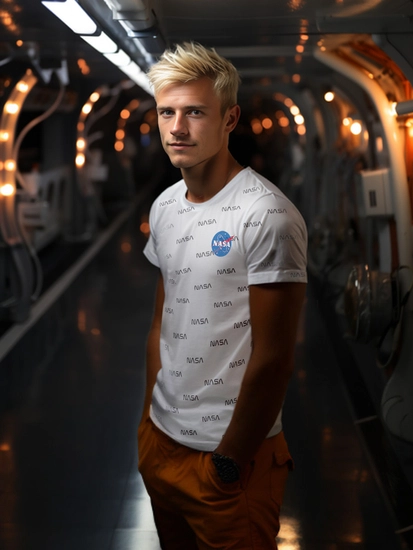 Herr T-shirt med tryck Vit Bolf 14950