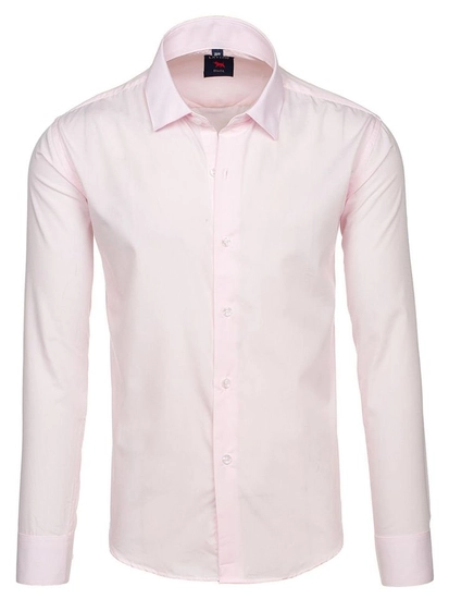 Herr Elegant Långärmad Skjorta Rosa Bolf TS100