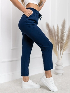 Dam Bomulls Byxor Marinblå Bolf W7921