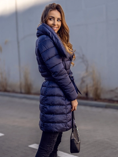 Dam Lång Winter Jacket Marinblå Bolf J9061