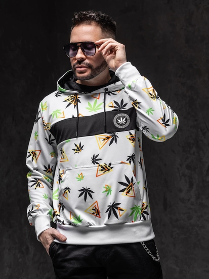 Herr Huvtröja med tryck Vit Bolf HM631A1