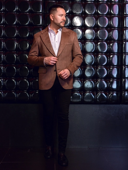 Herr Kavaj i sammet Brun Bolf 24410