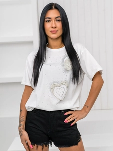 Dam T-shirt med tryck Vit Bolf 96T650