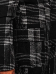 Herr Varm rutig vinterrock Svart Bolf 1193