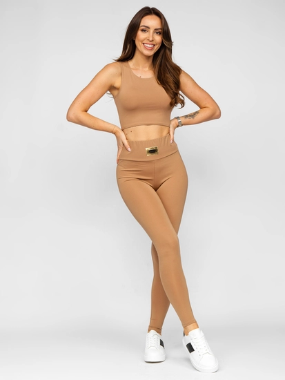 Dam 2-delad Träningsoverall Beige Bolf 022A1