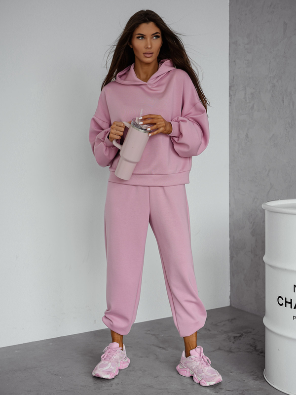 Dam 2-delad Träningsoverall med smörhuva Puderrosa Bolf 525