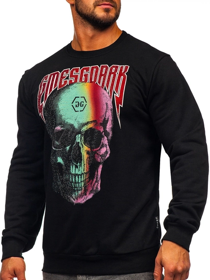 Herr Sweatshirt med tryck Svart Bolf 6445