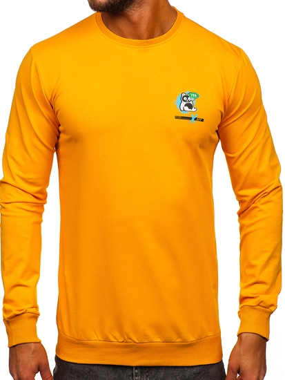 Herr Sweatshirt med tryck Orange Bolf 8744