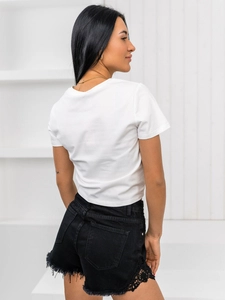 Dam T-shirt med tryck Vit Bolf 96T612