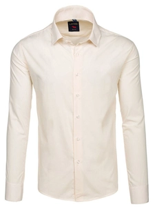 Herr Elegant Långärmad Skjorta Ljusbeige Bolf TS100