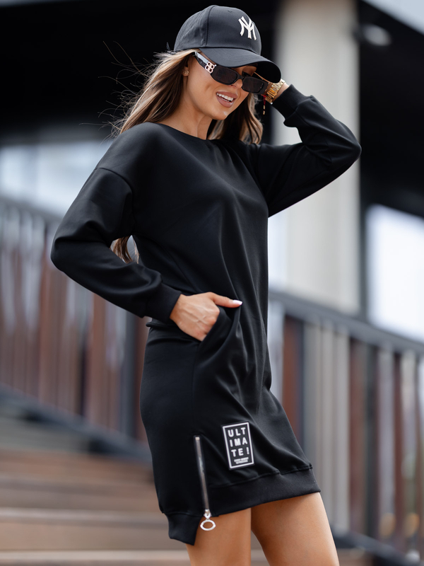 Dam sportig klänning smör Svart Bolf 524