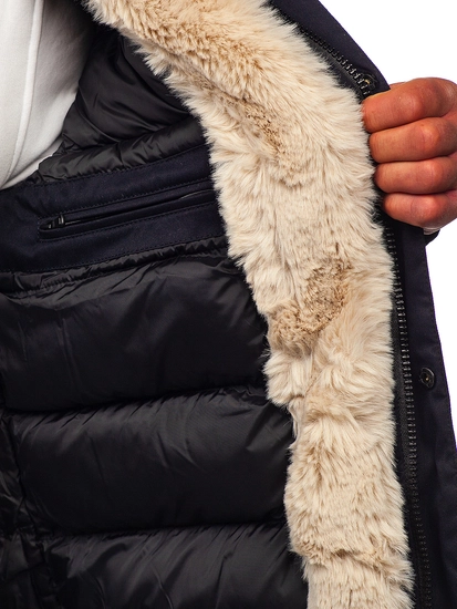 Herr Vinterparkas Marinblå Bolf 22M39