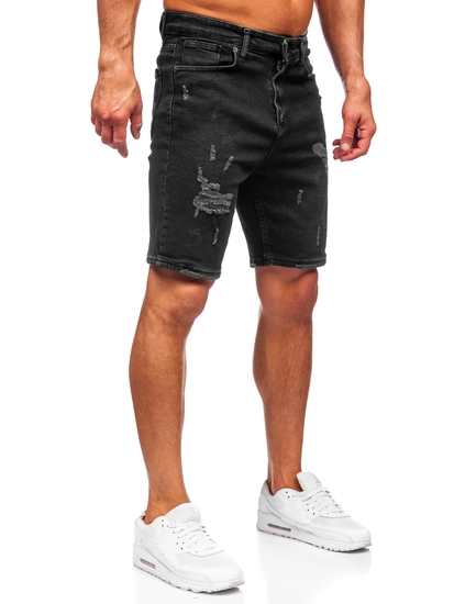 Herr Jeansshorts Svart Bolf 0627