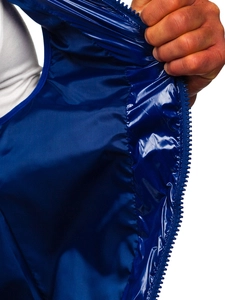 Herr Quiltad Väst Blå Bolf R0109A