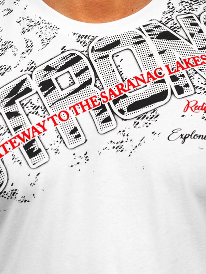 Herr T-shirt med tryck Vit Bolf 14234