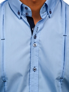 Herr Långärmad Skjorta Blå Bolf 20725