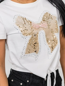 Dam T-shirt med tryck Vit Bolf 96T612