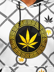 Herr Huvtröja med tryck Vit Bolf HM630