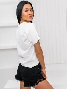 Dam T-shirt med tryck Vit Bolf 97T2110