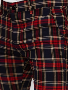 Herr Eleganta rutiga byxor Marinblå Bolf 184165