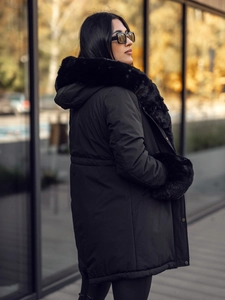 Dam Vinterparkas med huva Svart Bolf 11Z8085A3