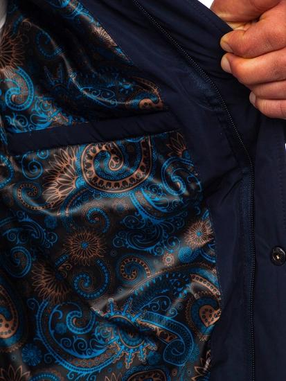 Herr Quiltad Lättviktsjacka Marinblå Bolf 5M709