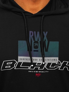 Herr Huvtröja med tryck Svart Bolf 146347