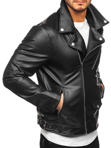 Herr Skinnjacka Biker Svart Bolf 0006