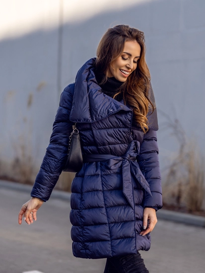 Dam Lång Winter Jacket Marinblå Bolf J9061