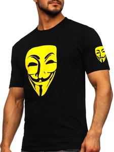 Herr T-shirt med tryck Svart Bolf 14400