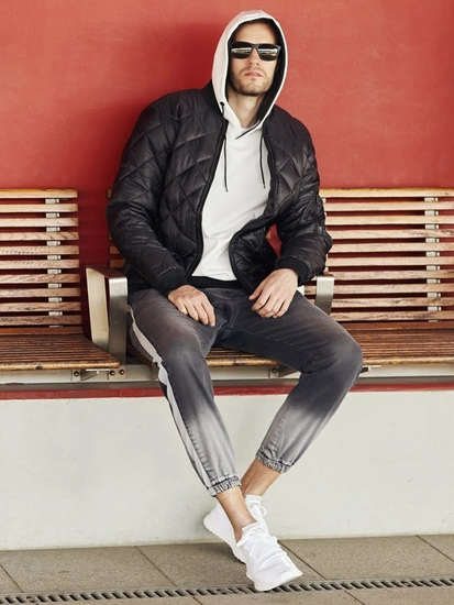 Herr Övergångsjacka Bomber Svart Bolf AK76-A